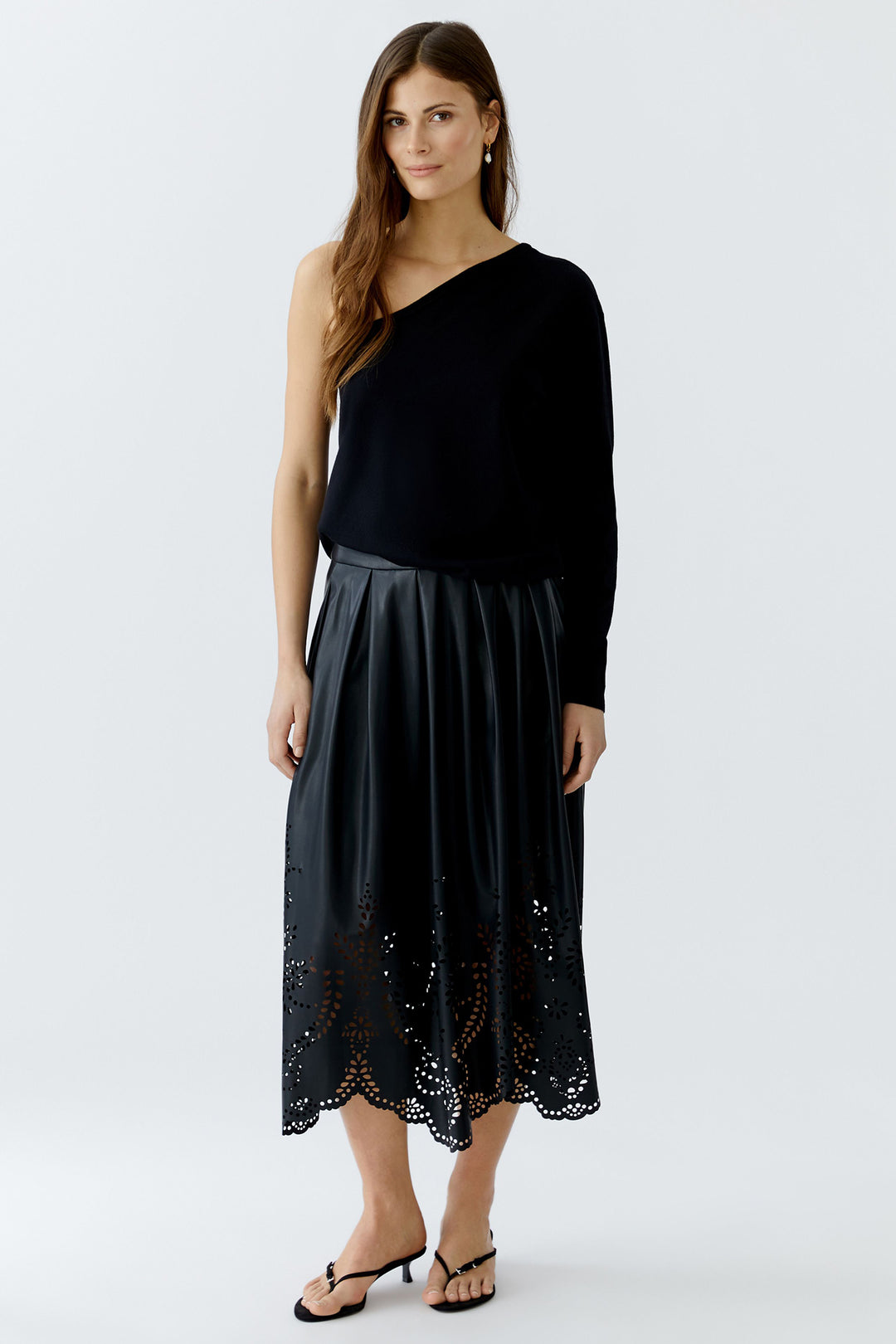 Oui One Shoulder Jumper 93922 Black 9990 - Olivia Grace Fashion