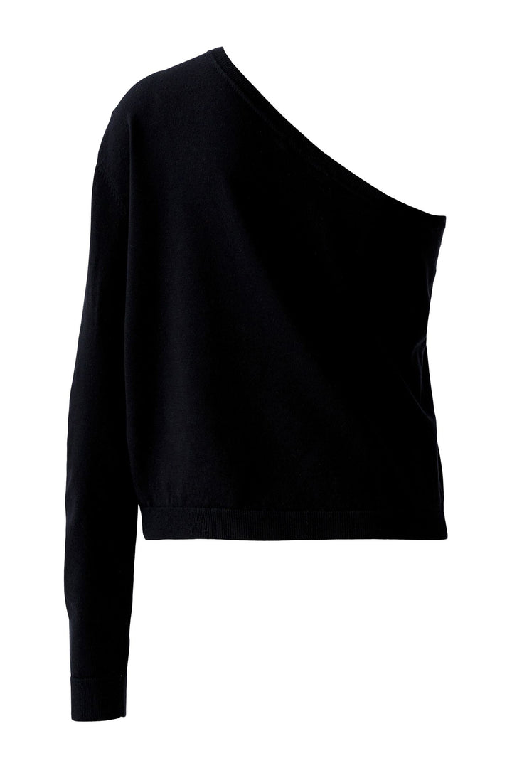 Oui One Shoulder Jumper 93922 Black 9990 - Olivia Grace Fashion