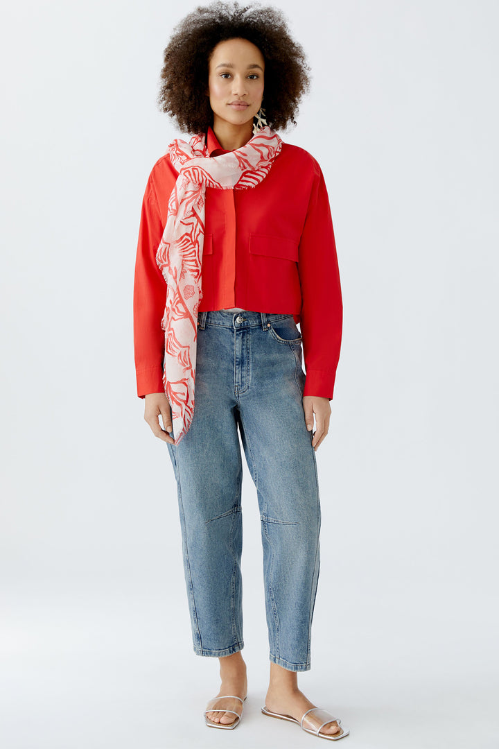 Oui Scarf 93744 White Red - Olivia Grace Fashion