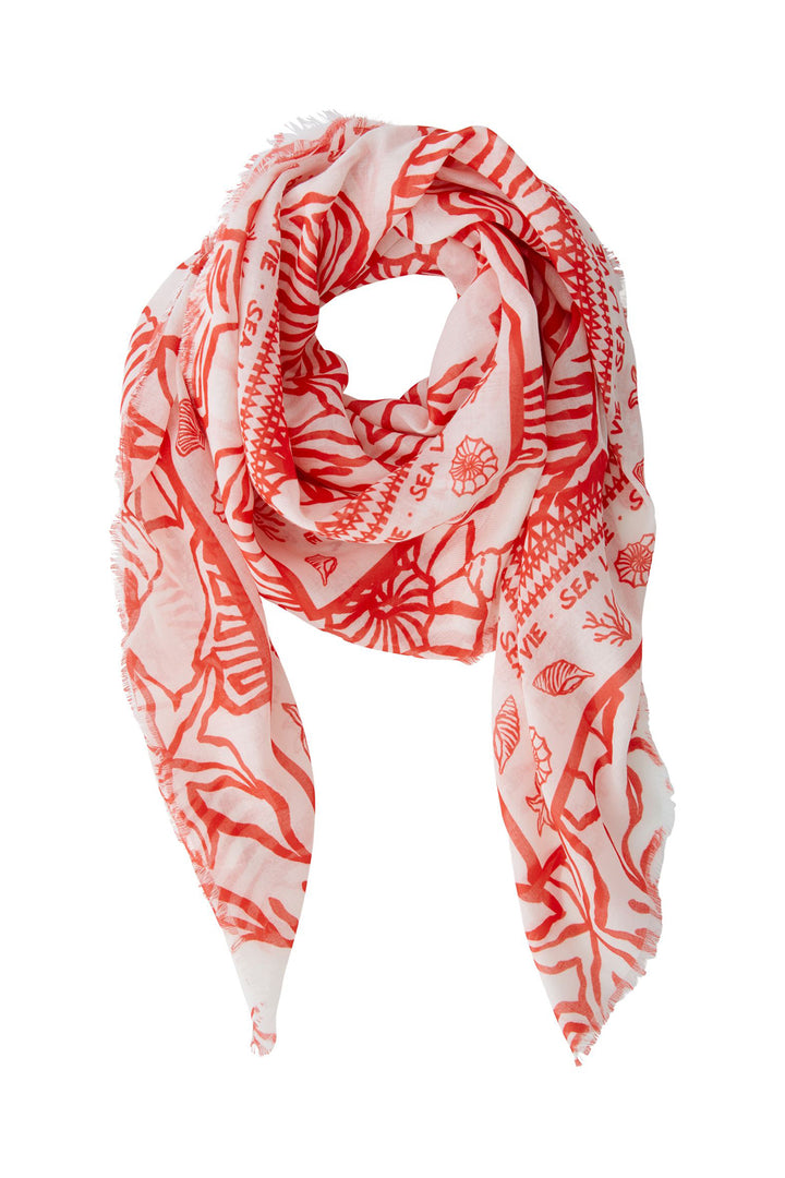 Oui Scarf 93744 White Red - Olivia Grace Fashion