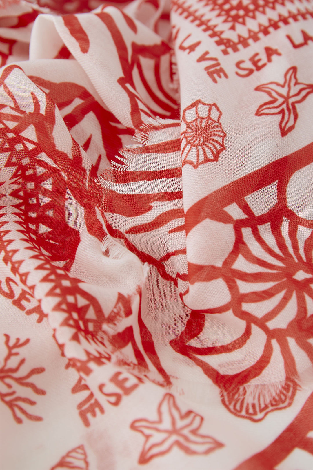 Oui Scarf 93744 White Red - Olivia Grace Fashion