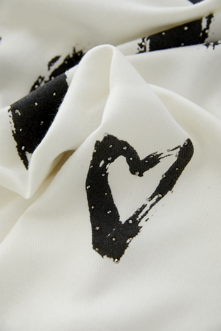 Oui Scarf 95136 White Black 0109 - Olivia Grace Fashion