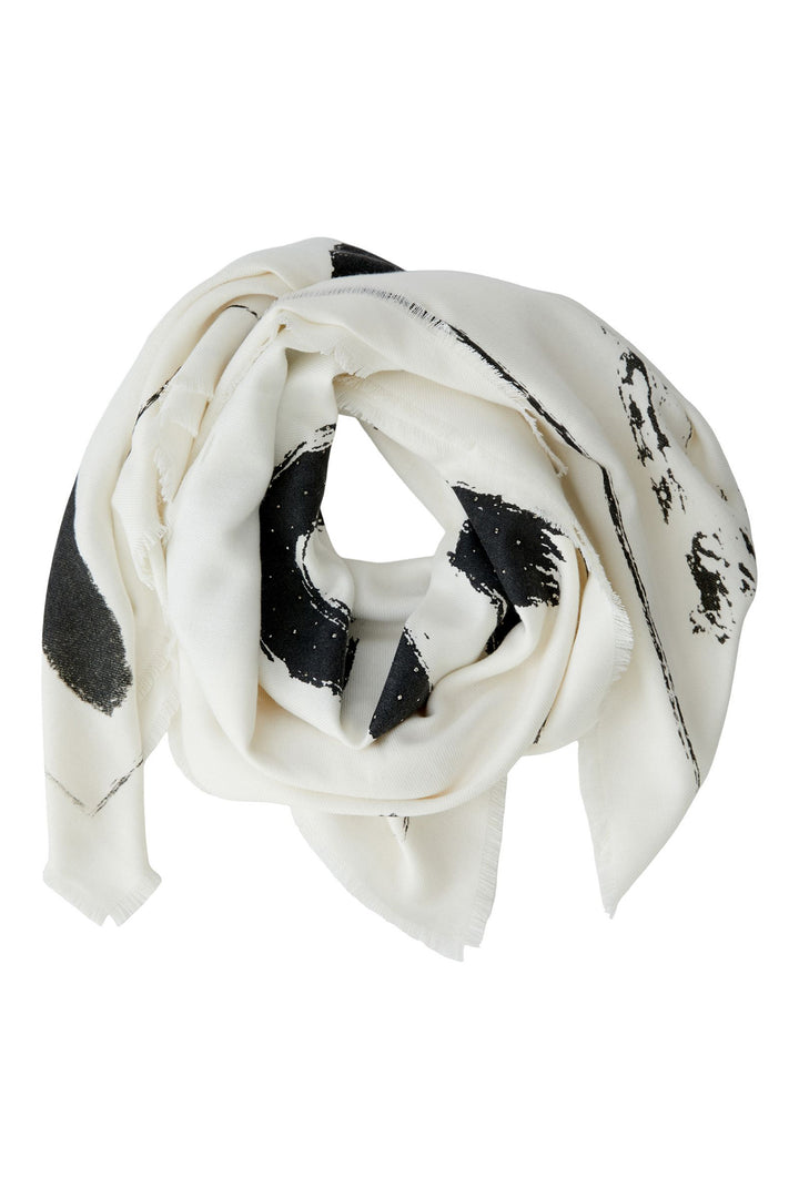 Oui Scarf 95136 White Black 0109 - Olivia Grace Fashion