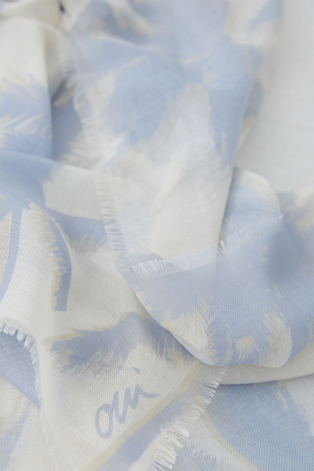 Oui Scarf White Blue 92986 0105 - Olivia Grace Fashion