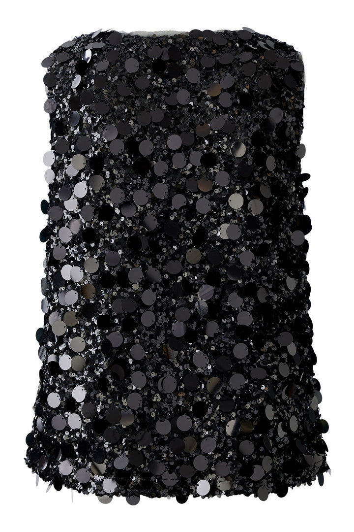 Oui Sequin Top 95123 Black Sleeveless 9990 - Olivia Grace Fashion