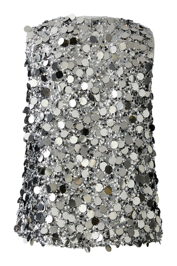 Oui Sequin Top 95123 Gunmetal Sleeveless 9642 - Olivia Grace Fashion