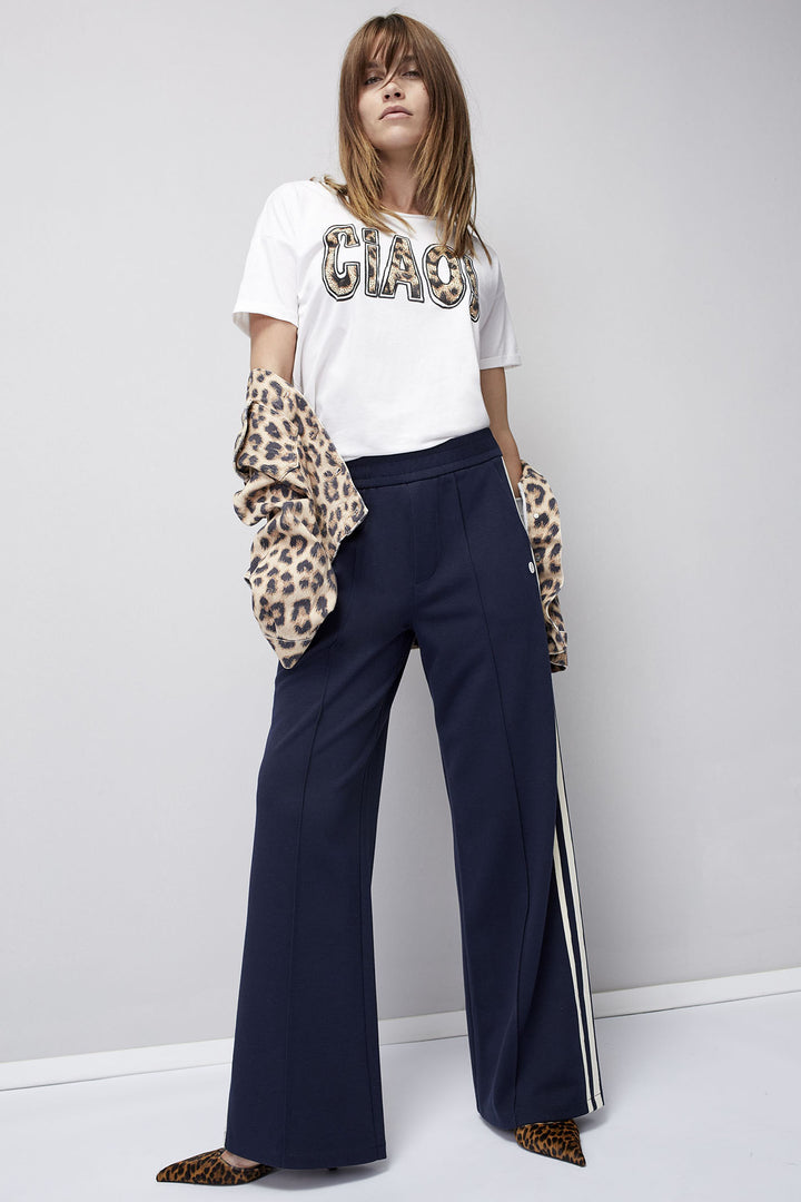 Oui T-Shirt Ciao Motif Cloud Dancer White 92560 1006 - Olivia Grace Fashion