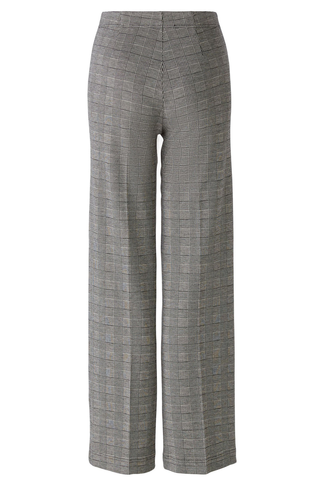 Oui Trousers Black Off White Check Straight Leg 89784-0991 - Olivia Grace Fashion