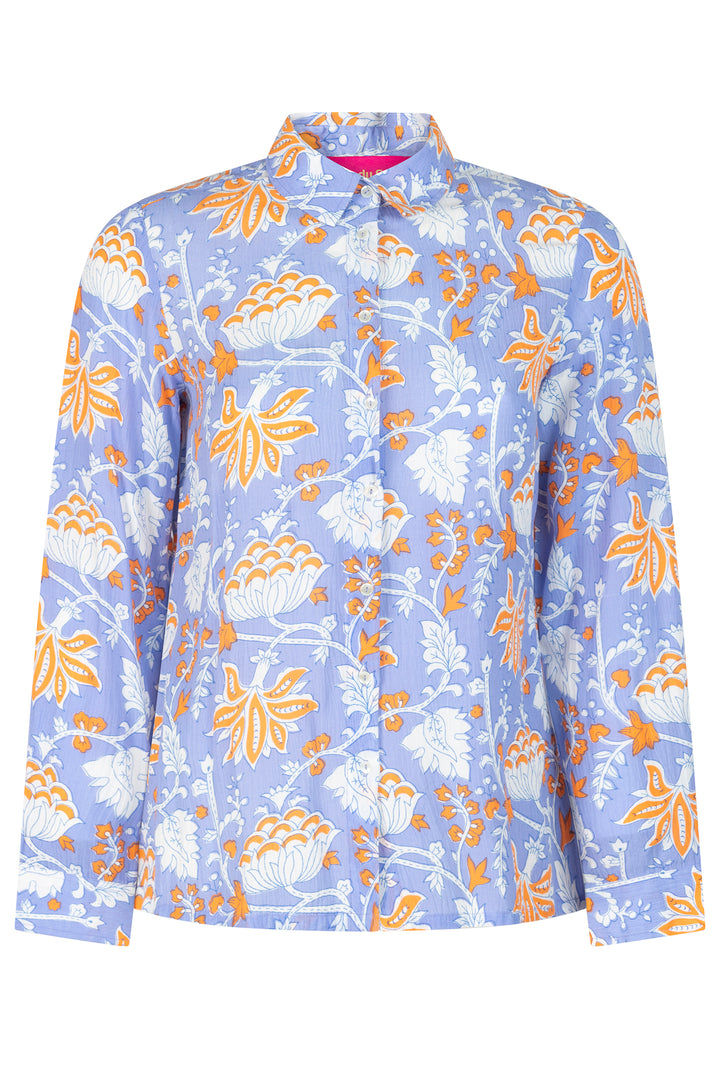 Place du Soleil Blouse Lila Print S25-341 - Olivia Grace Fashion
