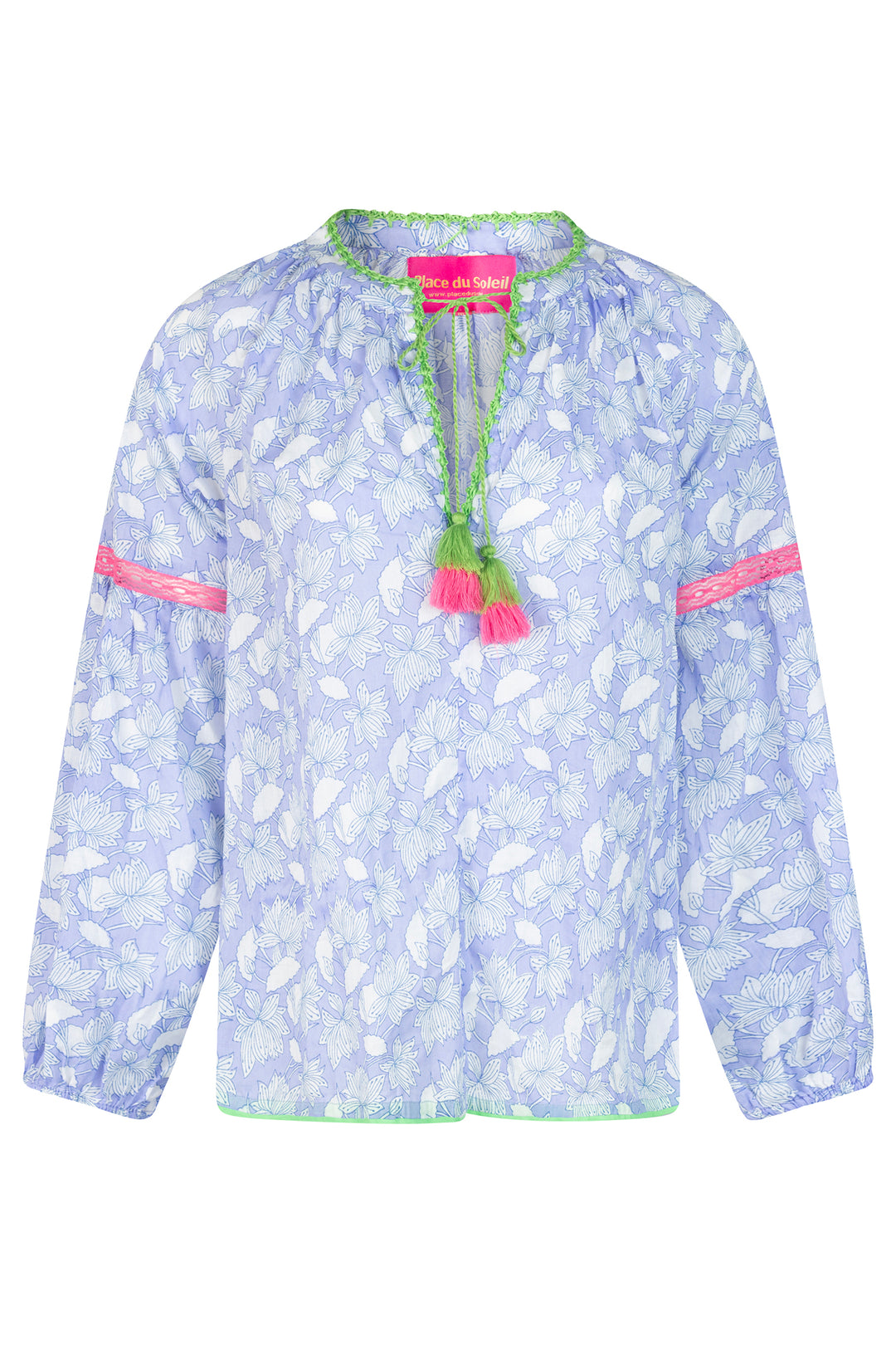 Place du Soleil S25-309 Blue Lila Print Top