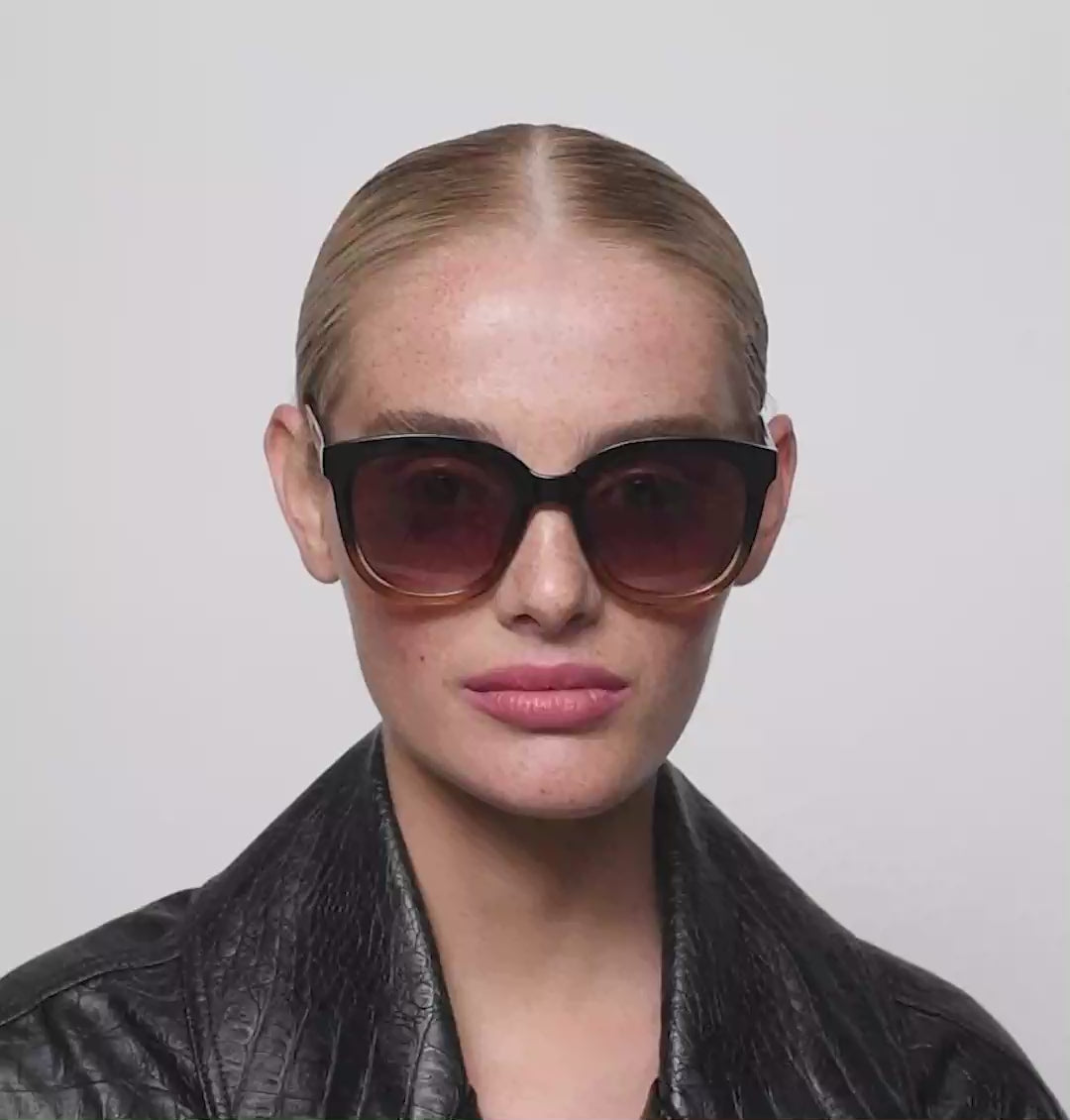 A.Kjaerbede Billy KL2106 Black Brown Transparent Sunglasses - Olivia Grace Fashion