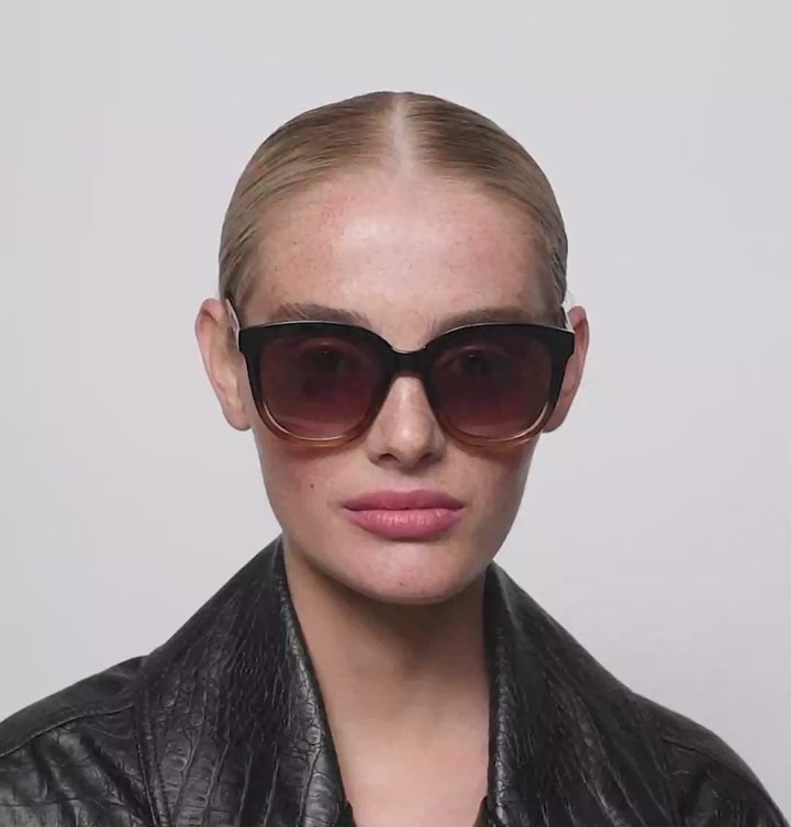 A.Kjaerbede Billy KL2106 Black Brown Transparent Sunglasses - Olivia Grace Fashion