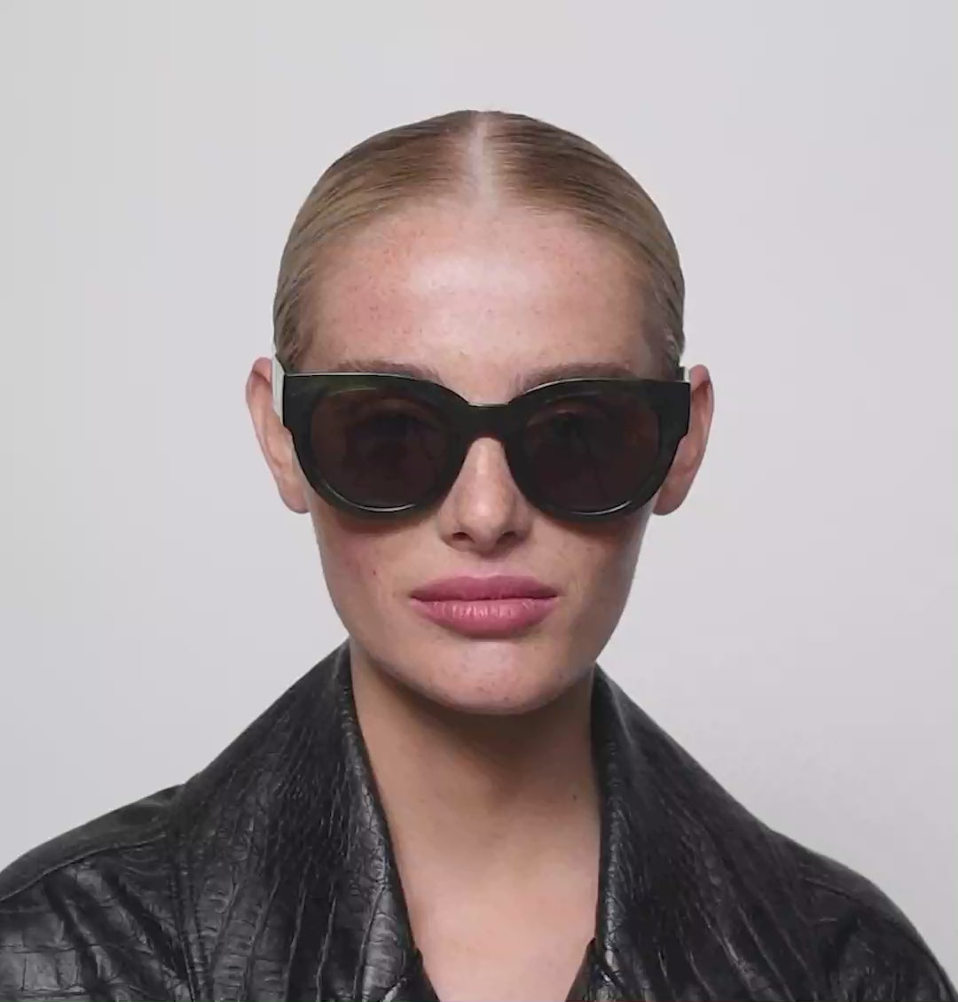 A.Kjaerbede Lilly KL2215 Green Marble Transparent Sunglasses - Olivia Grace Fashion