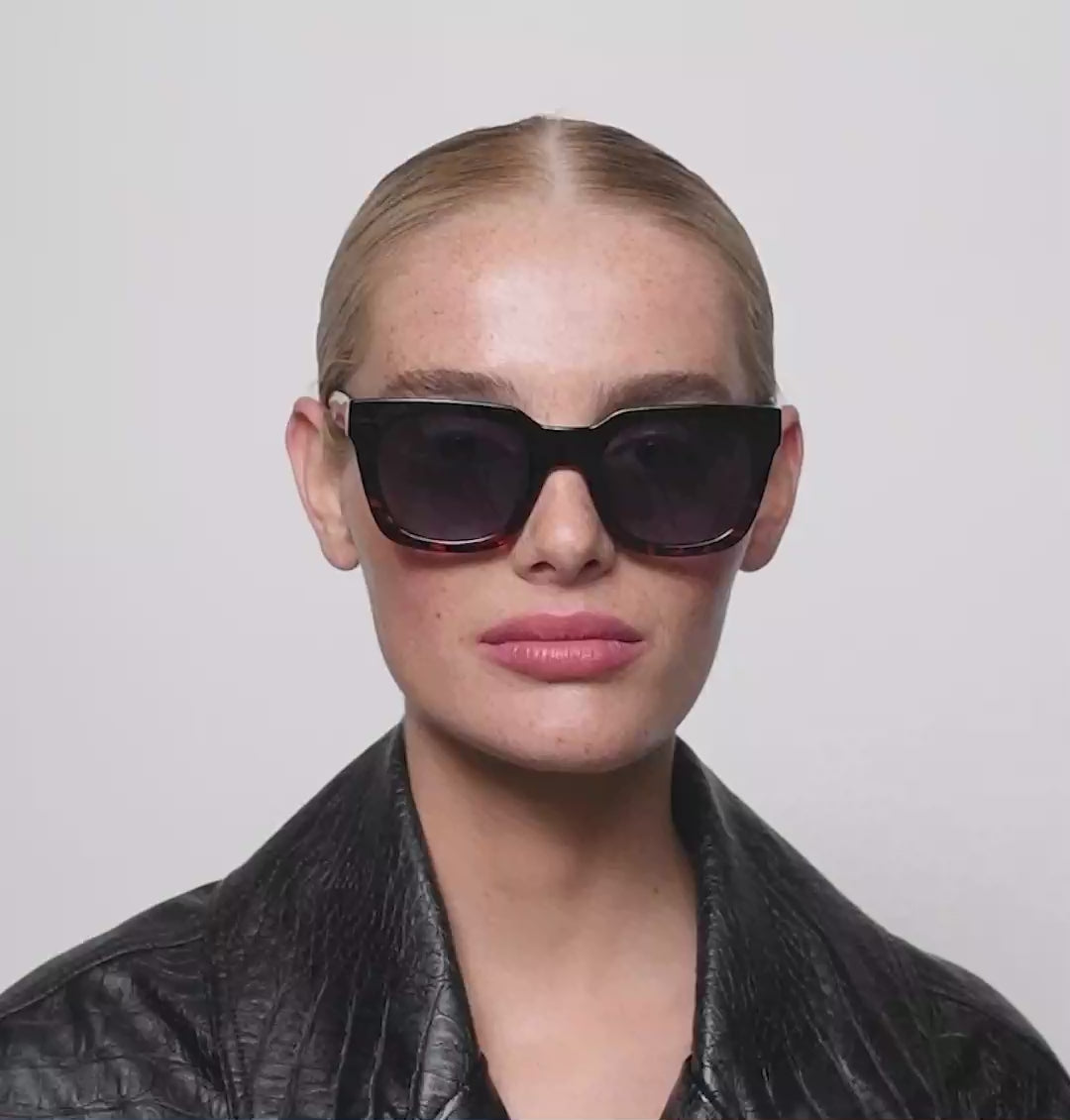 A.Kjaerbede Nancy KL1912 Black Demi Tortoise Sunglasses - Olivia Grace Fashion