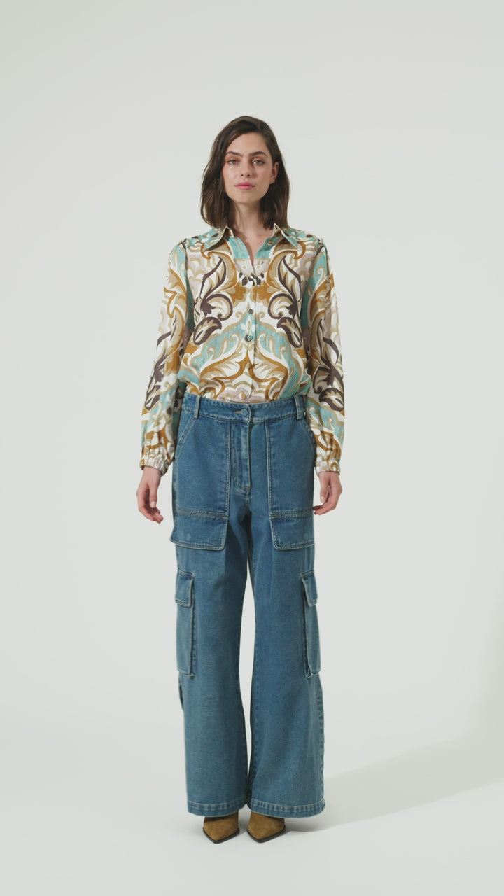 Dea Kudibal SiomaDEA Duncan Spice Linen Shirt Balloon sleeves 0770125