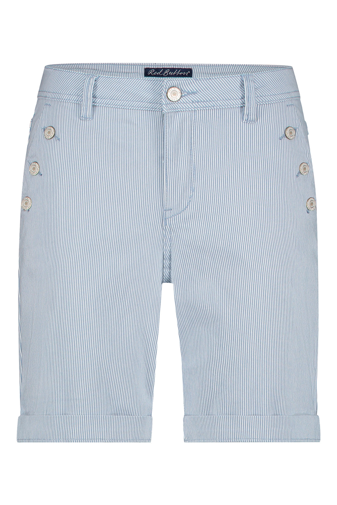 Red Button Bibette Short Bleach Blue Denim Stripe SRB4420 - Olivia Grace Fashion