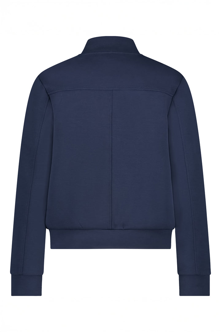 Red Button Bomber Jacket Scuba Navy SRB4529 - Olivia Grace Fashion