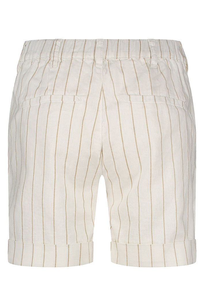 Red Button Cleo Short Cotton Linen Stripe Dark Sand SRB4574 - Olivia Grace Fashion