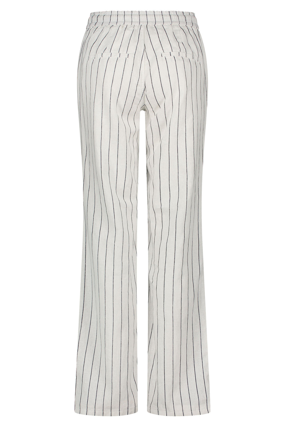 Red Button Colette Trousers Cotton Linen Stripe Navy SRB4441A - Olivia Grace Fashion