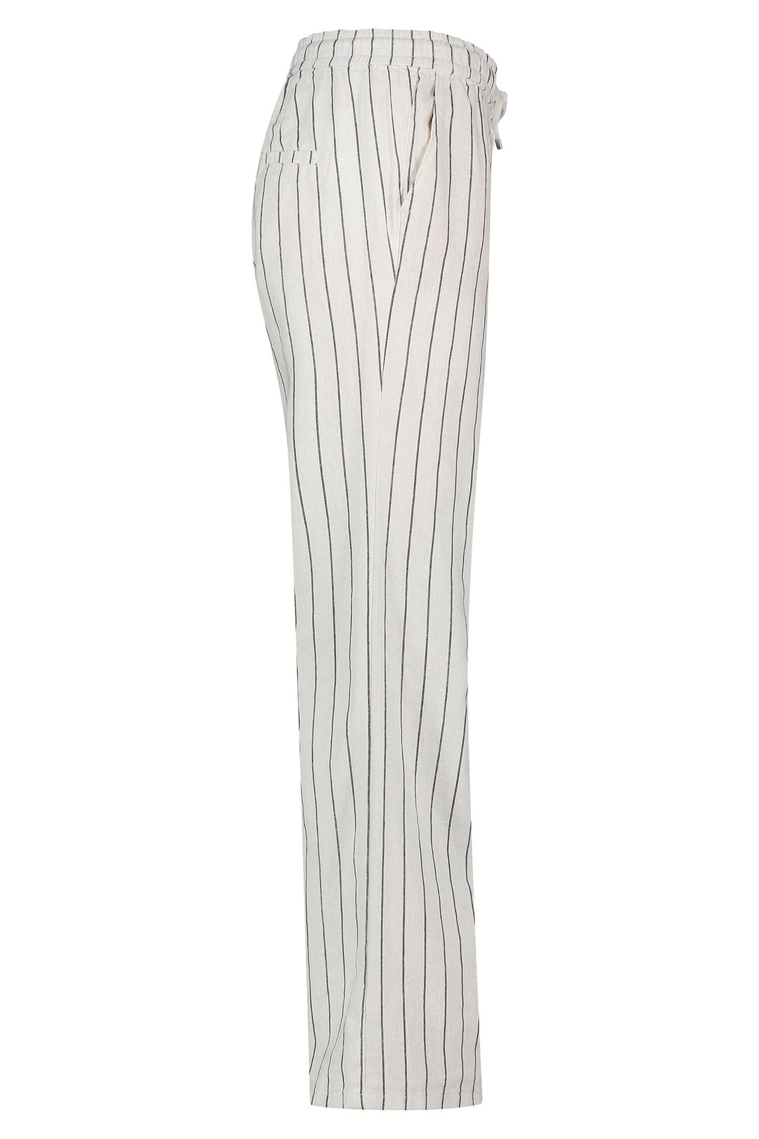 Red Button Colette Trousers Cotton Linen Stripe Navy SRB4441A - Olivia Grace Fashion