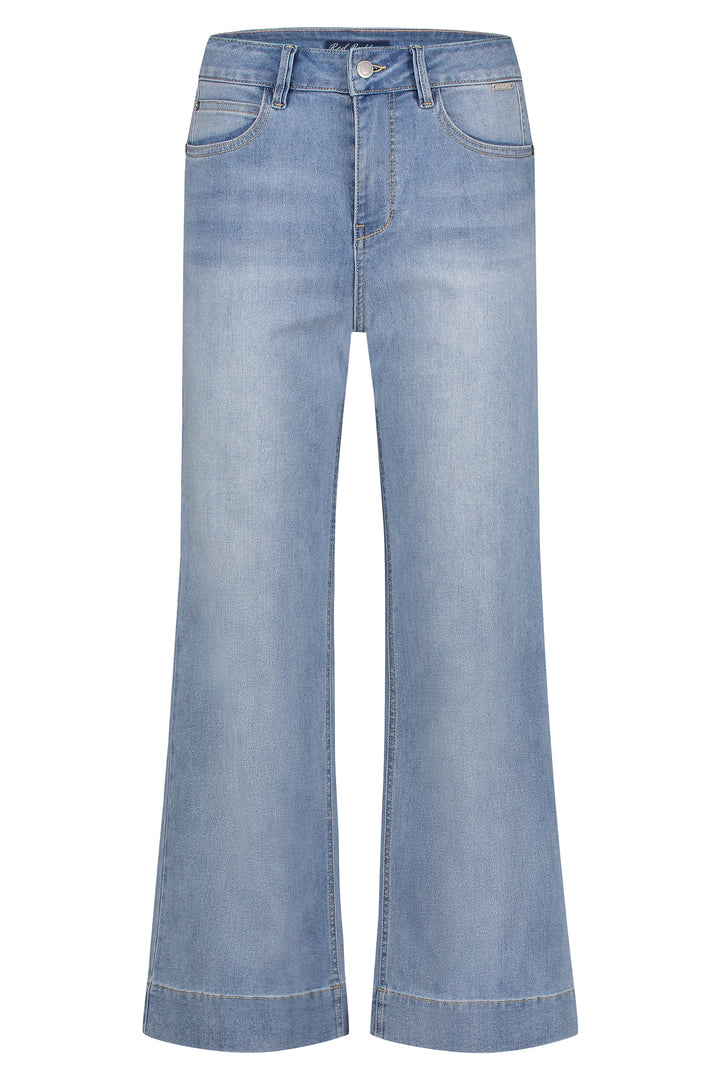 Red Button Conny Bleach Denim Cropped Wide Leg Denim SRB4435A - Olivia Grace Fashion