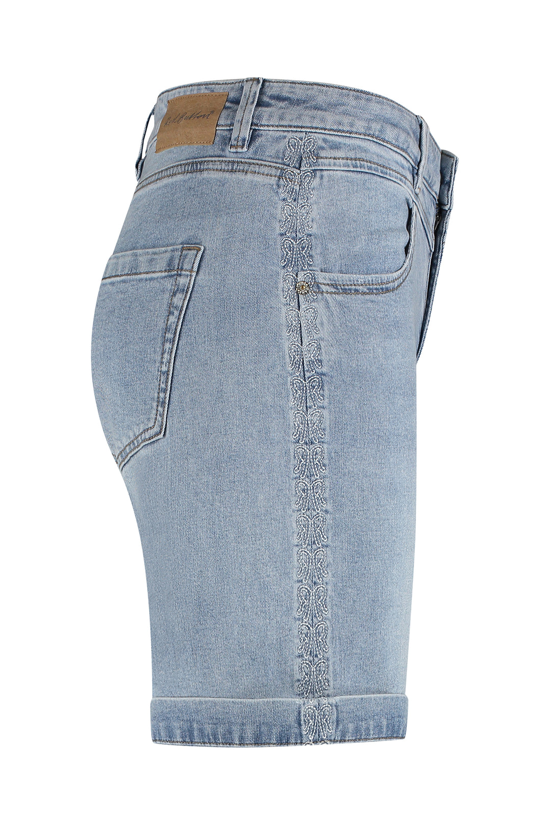 Red Button Sienna Short Side Embroidery SRB4473 - Olivia Grace Fashion