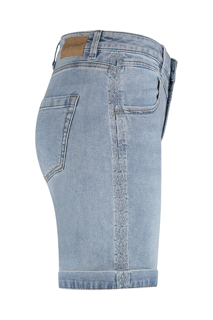 Red Button Sienna Short Side Embroidery SRB4473 - Olivia Grace Fashion