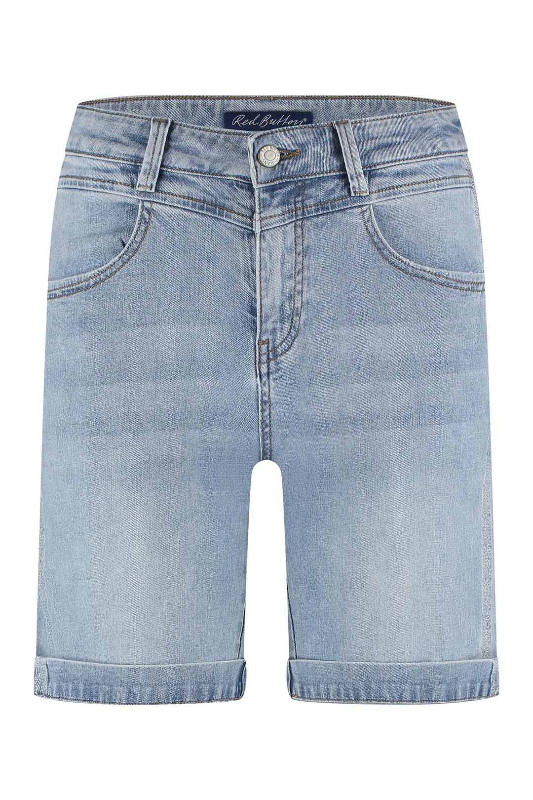 Red Button Sienna Short Side Embroidery SRB4473 - Olivia Grace Fashion