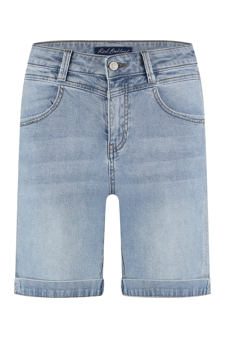 Red Button Sienna Short Side Embroidery SRB4473 - Olivia Grace Fashion