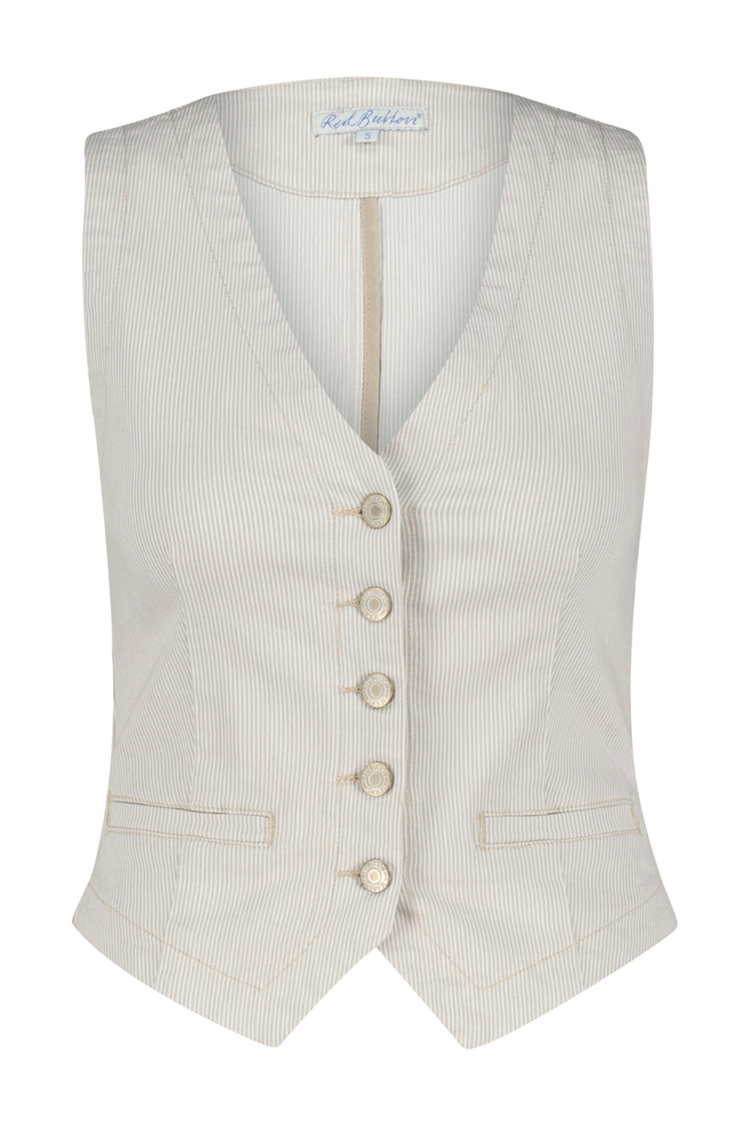 Red Button SRB4173 Kit Stone Denim Stripe Waistcoat - Olivia Grace Fashion