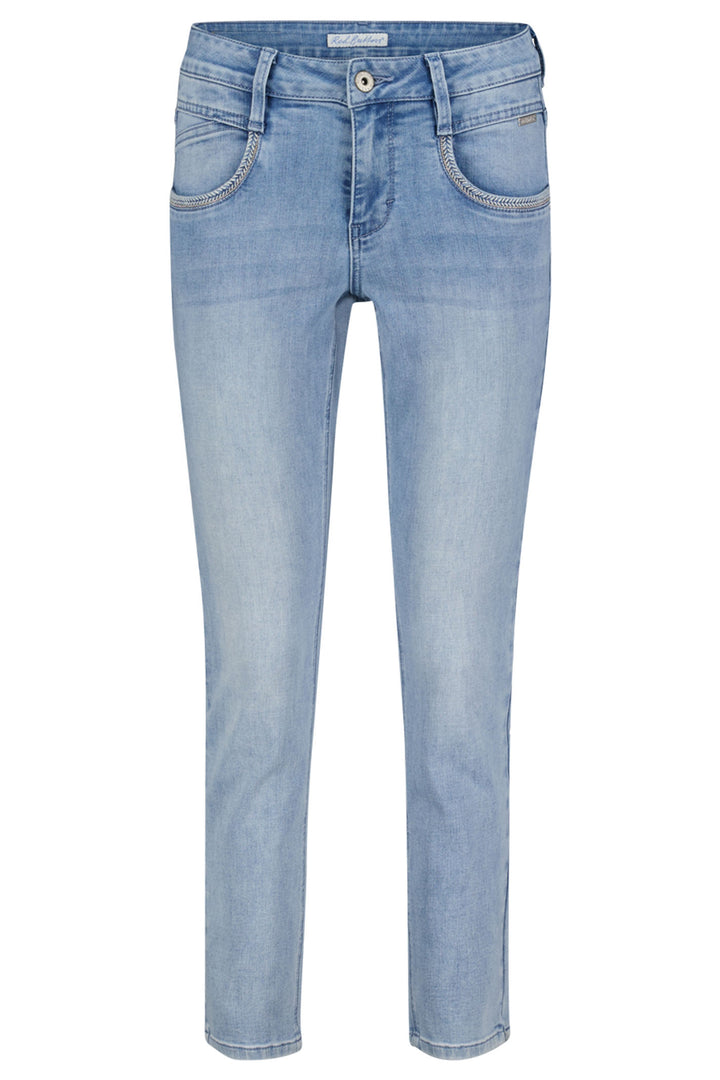 Red Button SRB4226 Sissy Blue Bleach and Embroidered Jeans - Olivia Grace Fashion