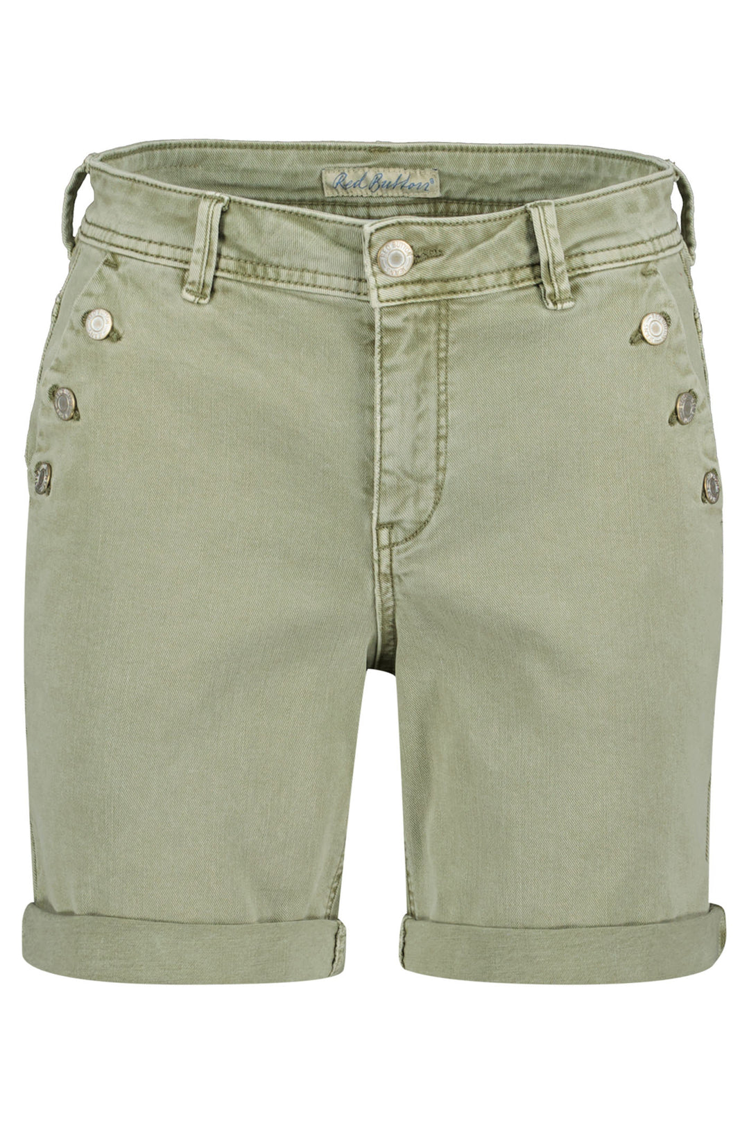 Red Button SRB4229 Bibette Tea Green Denim Shorts - Olivia Grace Fashion