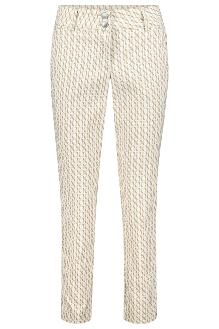 Red Button SRB4248 Diana Pearl Cream Multi Fancy Circle Trousers - Olivia Grace Fashion