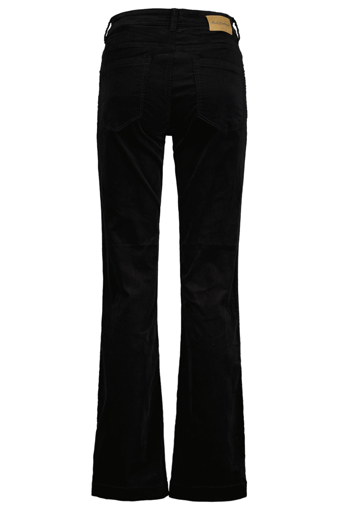 Black velvet trousers on a white background