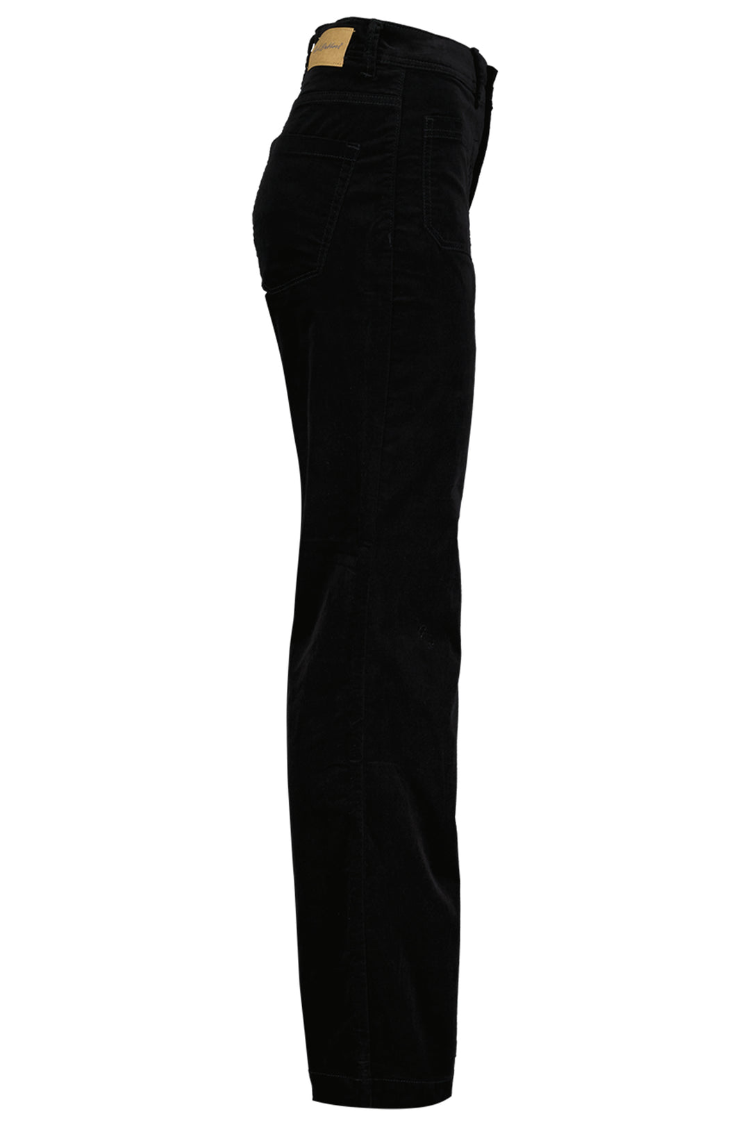 Black velvet trousers on a white background