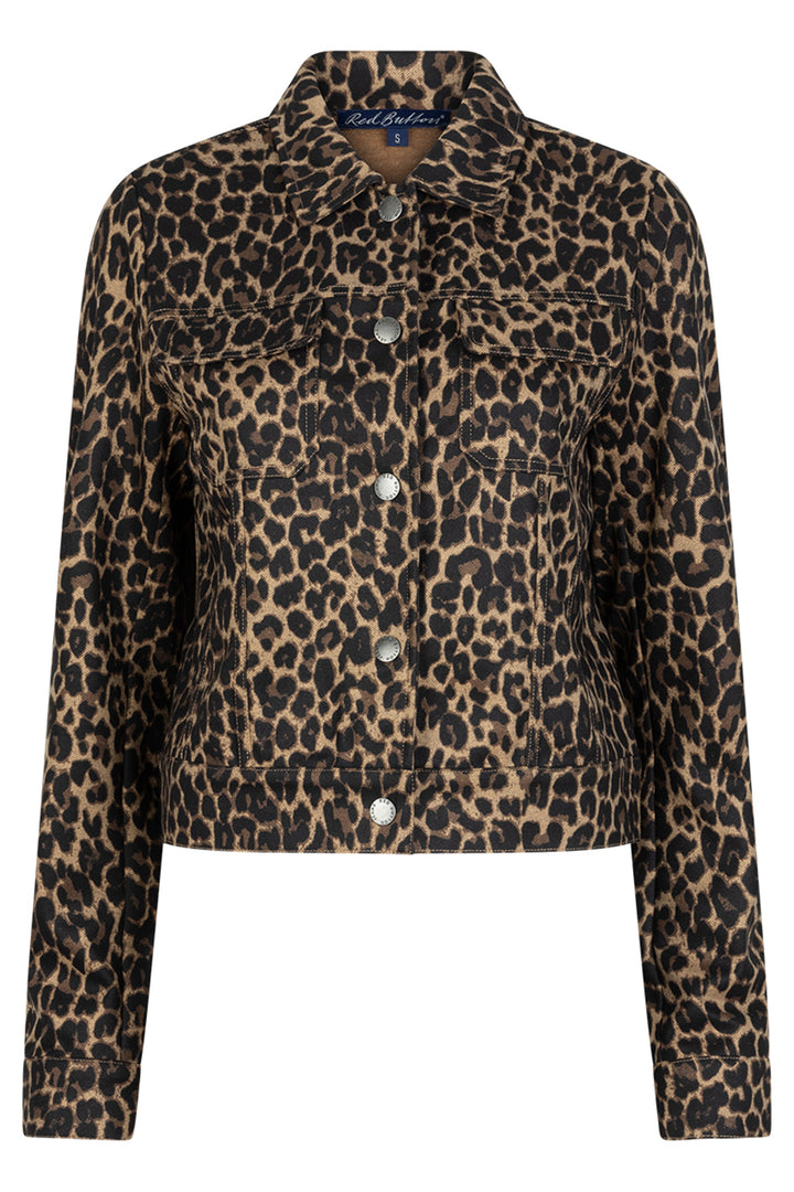 Red Button SRB4614 Leopard Print Jean Style Jacket