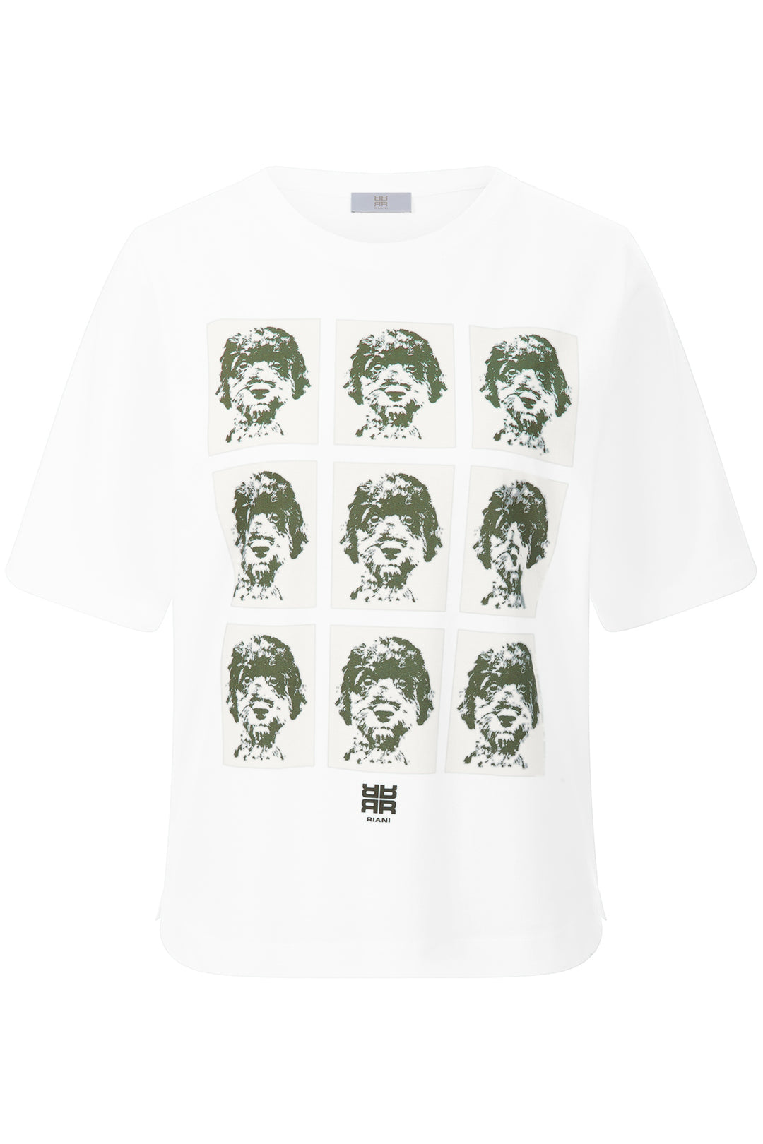 Riani 548870 7909 Dog Print White T-shirt - Olivia Grace Fashion