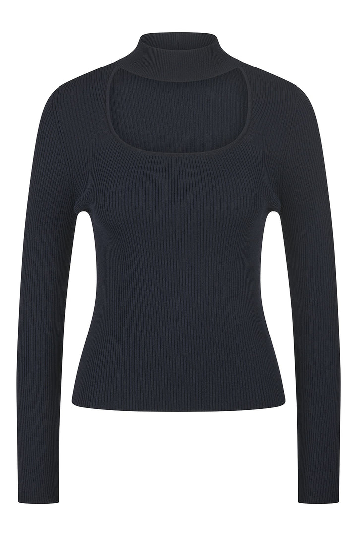 Riani Jumper Stand Up Collar Deep Blue 537145-7845 - Olivia Grace Fashion