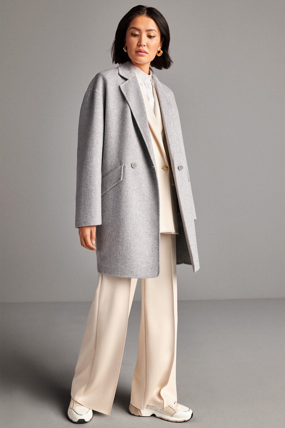 Riani Women's Double Face Coat Silver Stone Grey 472110-3886-912 - Olivia Grace Fashion