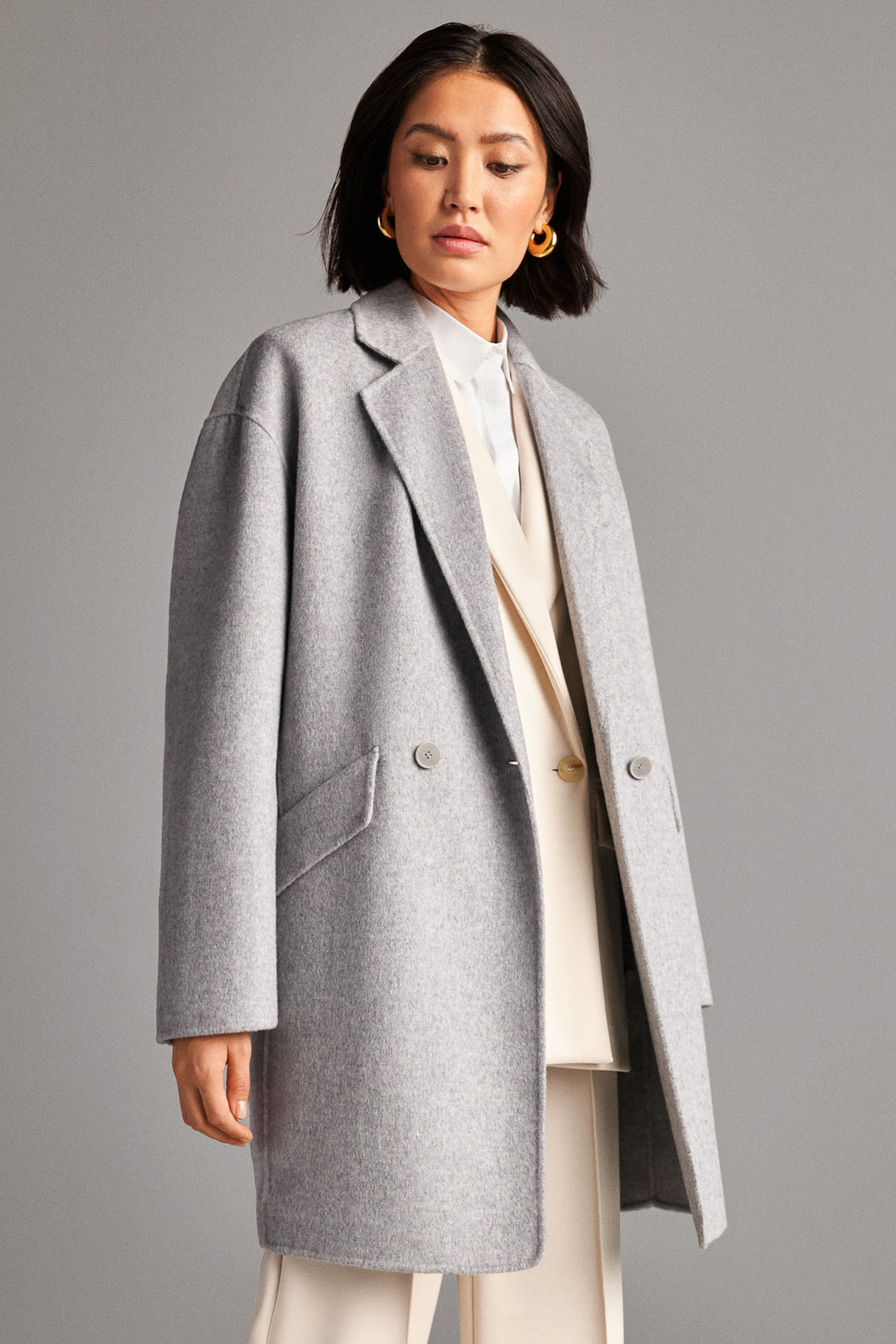 Riani Women's Double Face Coat Silver Stone Grey 472110-3886-912 - Olivia Grace Fashion