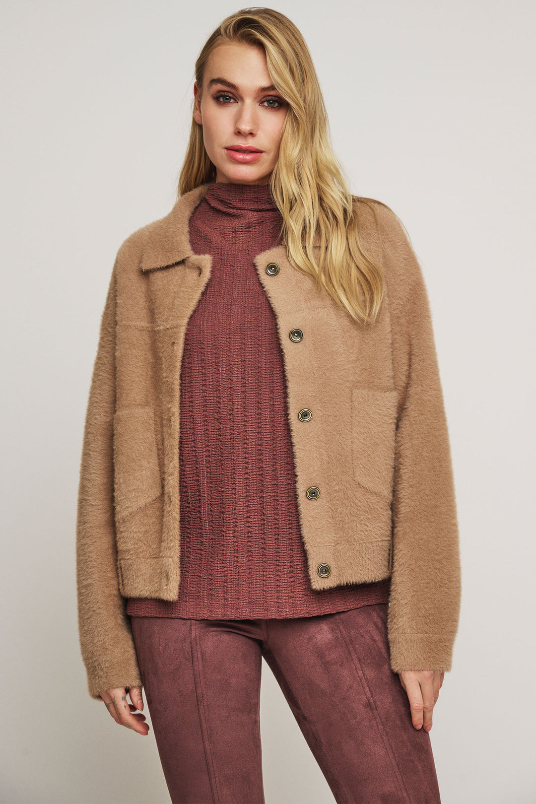 Rino & Pelle Box Jacket Twig Brown Bubbly 5002413 - Olivia Grace Fashion
