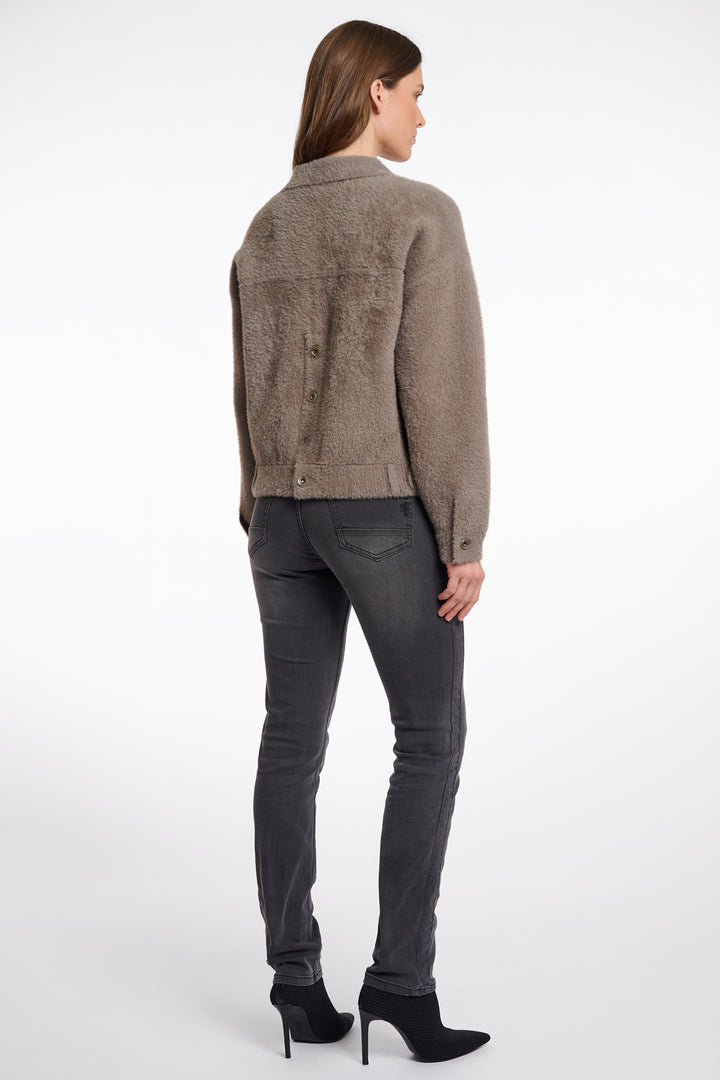 Rino & Pelle Bubbly Taupe Boxy Jacket - Olivia Grace Fashion