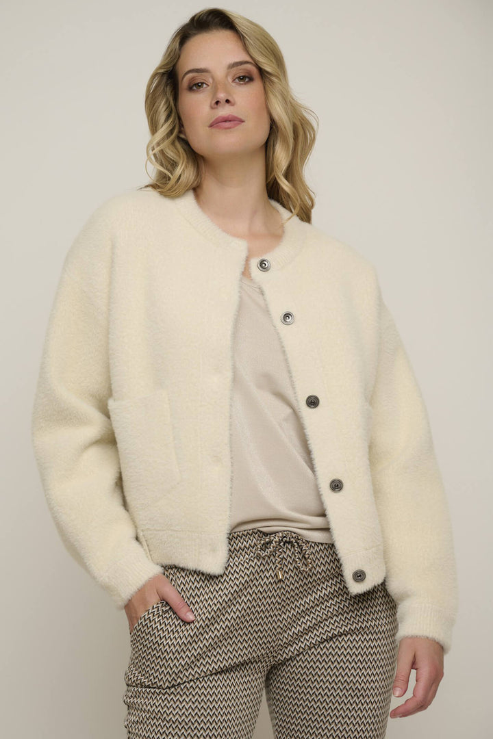Rino & Pelle Diva 5002422 Birch Beige Boxy Plush Jacket - Olivia Grace Fashion