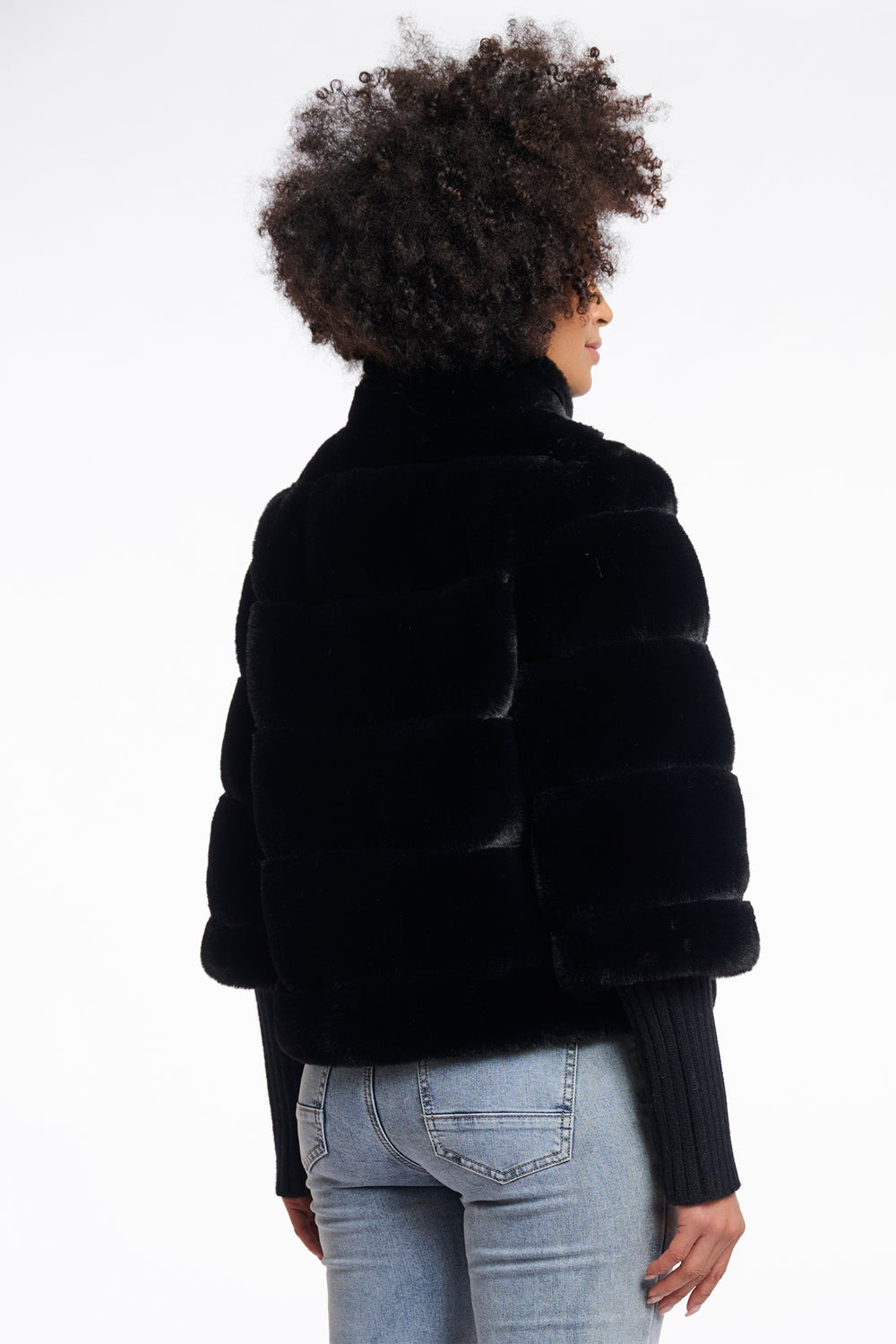 Rino & Pelle Feline Black Faux Fur Jacket 7002512 - Olivia Grace Fashion