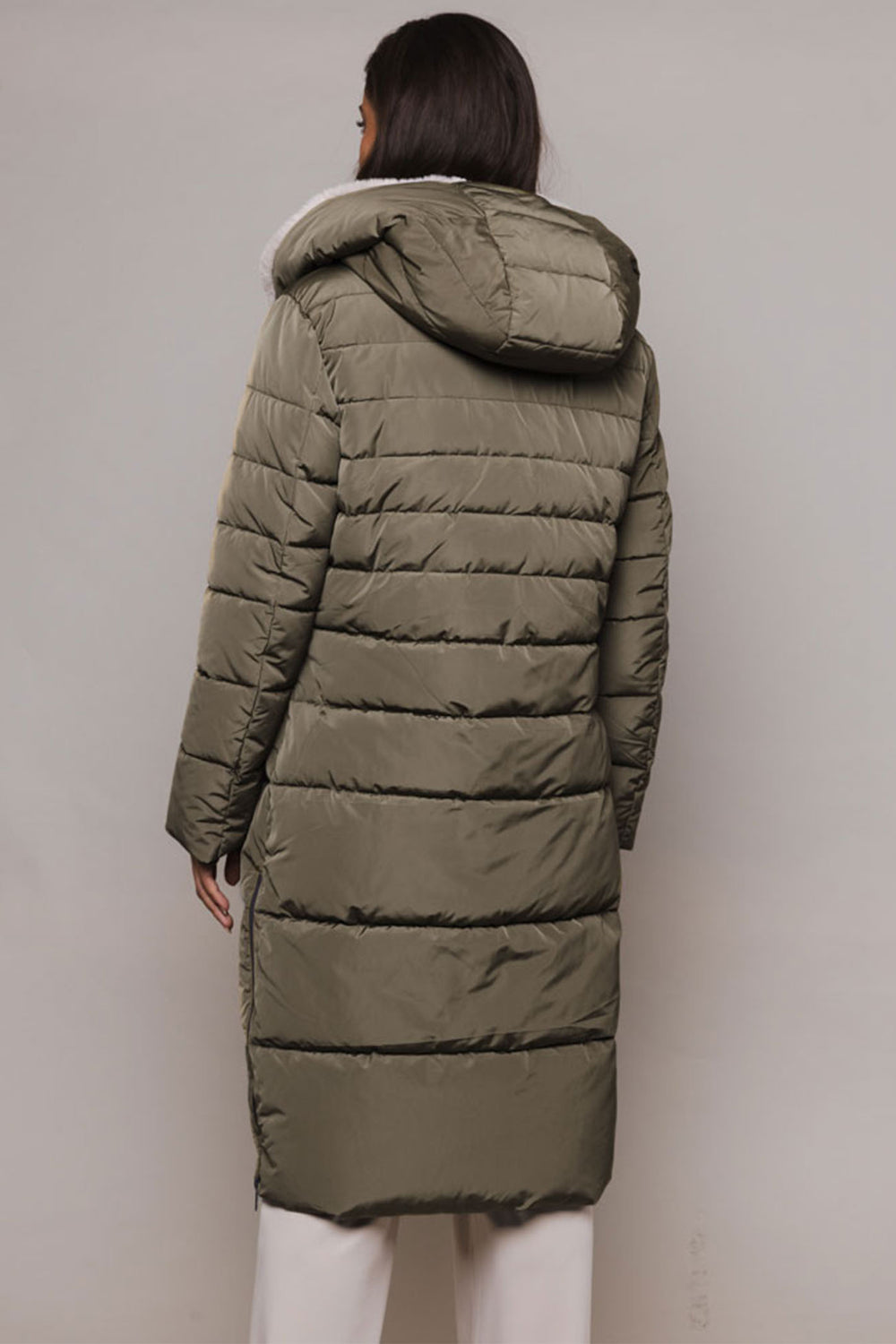 Rino & Pelle Keilafur 7002411 Long Padded Coat Hunter Green Stone - Olivia Grace Fashion