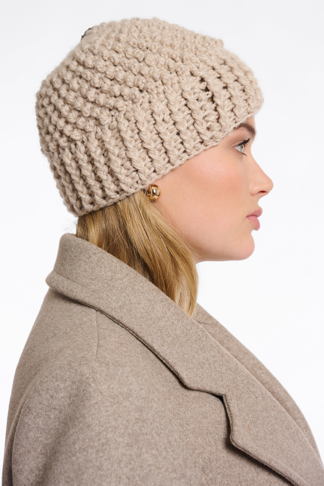 Rino & Pelle Kevina Birch Beige Knitted Hat - Olivia Grace Fashion