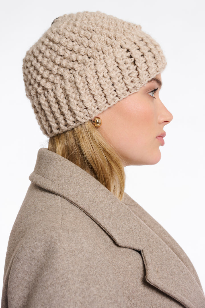 Rino & Pelle Kevina Birch Beige Knitted Hat - Olivia Grace Fashion
