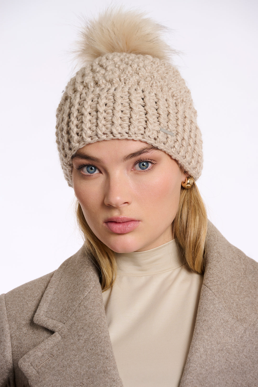Rino & Pelle Kevina Birch Beige Knitted Hat - Olivia Grace Fashion