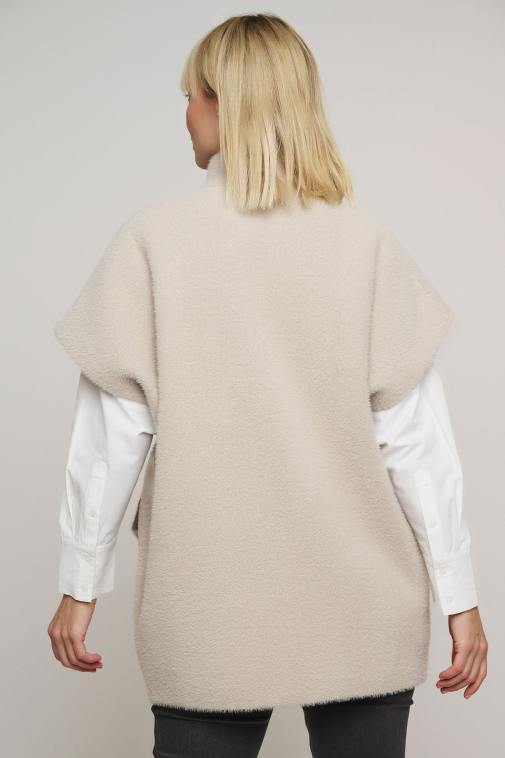 Rino & Pelle Knitted Jacket Short Sleeve Stone Helen 5002411 - Olivia Grace Fashion