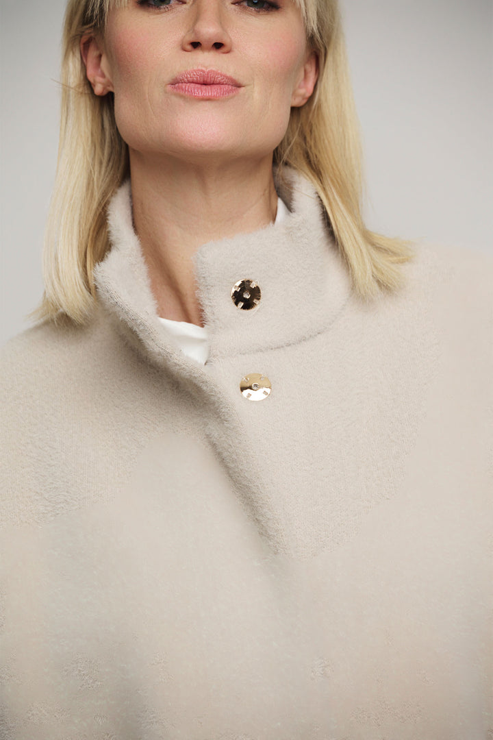 Rino & Pelle Knitted Jacket Short Sleeve Stone Helen 5002411 - Olivia Grace Fashion